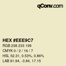 Color code: HEX #EEE9C7 | qconv.com