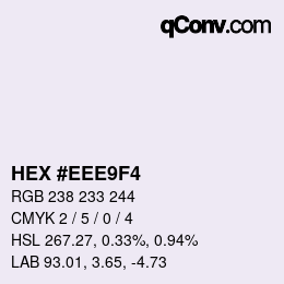 Color code: HEX #EEE9F4 | qconv.com
