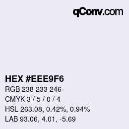 Color code: HEX #EEE9F6 | qconv.com