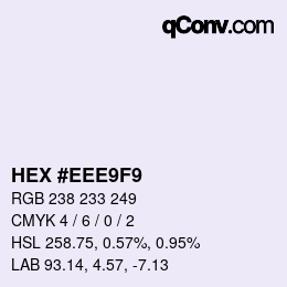 Color code: HEX #EEE9F9 | qconv.com