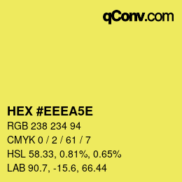 カラーコード: HEX #EEEA5E | qconv.com