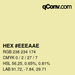 Color code: HEX #EEEAAE | qconv.com