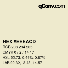 Color code: HEX #EEEACD | qconv.com