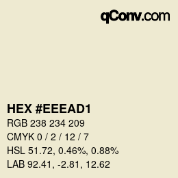 Color code: HEX #EEEAD1 | qconv.com