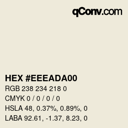 Color code: HEX #EEEADA00 | qconv.com