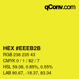 Color code: HEX #EEEB2B | qconv.com