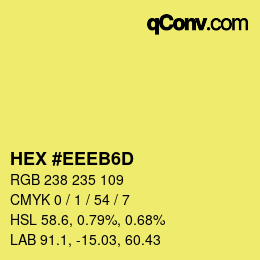 Color code: HEX #EEEB6D | qconv.com