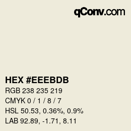 颜色代码: HEX #EEEBDB | qconv.com