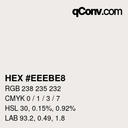 Código de color: HEX #EEEBE8 | qconv.com