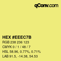 カラーコード: HEX #EEEC7B | qconv.com