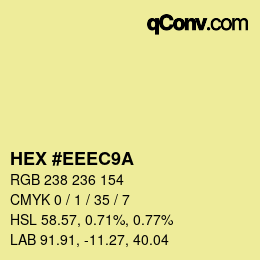 カラーコード: HEX #EEEC9A | qconv.com