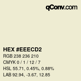 Color code: HEX #EEECD2 | qconv.com