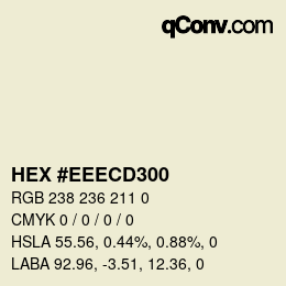Color code: HEX #EEECD300 | qconv.com