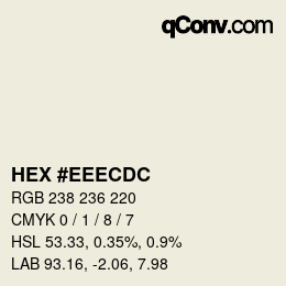 Color code: HEX #EEECDC | qconv.com