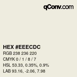 Color code: HEX #EEECDC | qconv.com