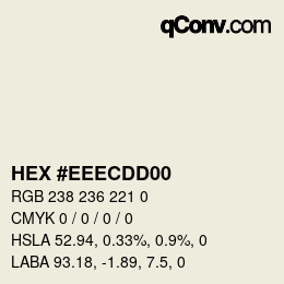 Color code: HEX #EEECDD00 | qconv.com