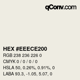Color code: HEX #EEECE200 | qconv.com