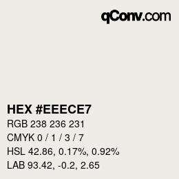 カラーコード: HEX #EEECE7 | qconv.com