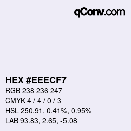 カラーコード: HEX #EEECF7 | qconv.com