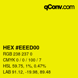 Farbcode: HEX #EEED00 | qconv.com