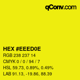 Color code: HEX #EEED0E | qconv.com