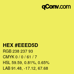 Color code: HEX #EEED5D | qconv.com