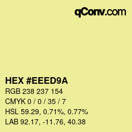 Color code: HEX #EEED9A | qconv.com