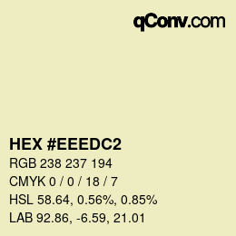 Color code: HEX #EEEDC2 | qconv.com