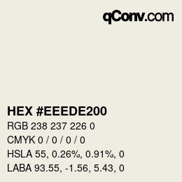 Color code: HEX #EEEDE200 | qconv.com