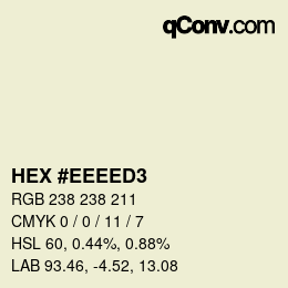 Color code: HEX #EEEED3 | qconv.com