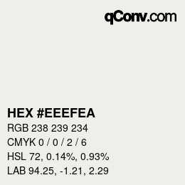 Farbcode: HEX #EEEFEA | qconv.com