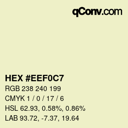 Color code: HEX #EEF0C7 | qconv.com