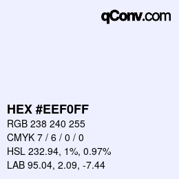 Color code: HEX #EEF0FF | qconv.com