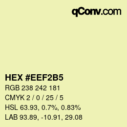 カラーコード: HEX #EEF2B5 | qconv.com