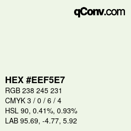 Color code: HEX #EEF5E7 | qconv.com