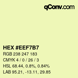 カラーコード: HEX #EEF7B7 | qconv.com