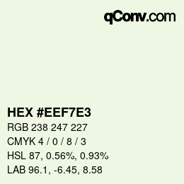 Color code: HEX #EEF7E3 | qconv.com