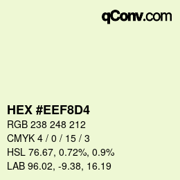 Color code: HEX #EEF8D4 | qconv.com