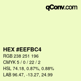 Color code: HEX #EEFBC4 | qconv.com