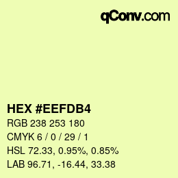 カラーコード: HEX #EEFDB4 | qconv.com