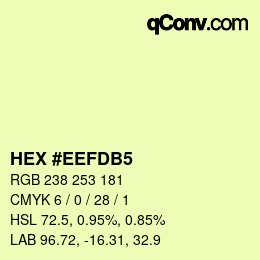 Color code: HEX #EEFDB5 | qconv.com