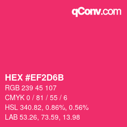 Color code: HEX #EF2D6B | qconv.com
