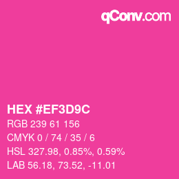 Color code: HEX #EF3D9C | qconv.com