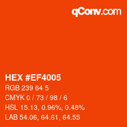 Color code: HEX #EF4005 | qconv.com