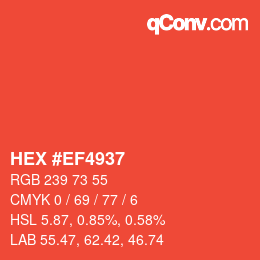 Color code: HEX #EF4937 | qconv.com