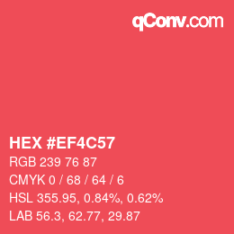 Color code: HEX #EF4C57 | qconv.com