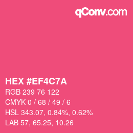 Color code: HEX #EF4C7A | qconv.com
