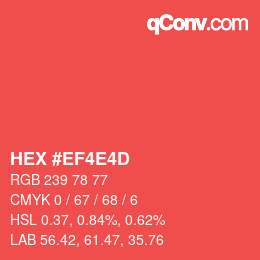 Color code: HEX #EF4E4D | qconv.com