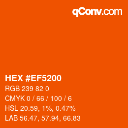 Color code: HEX #EF5200 | qconv.com