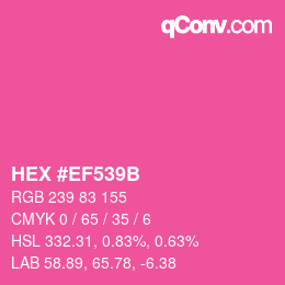 Color code: HEX #EF539B | qconv.com